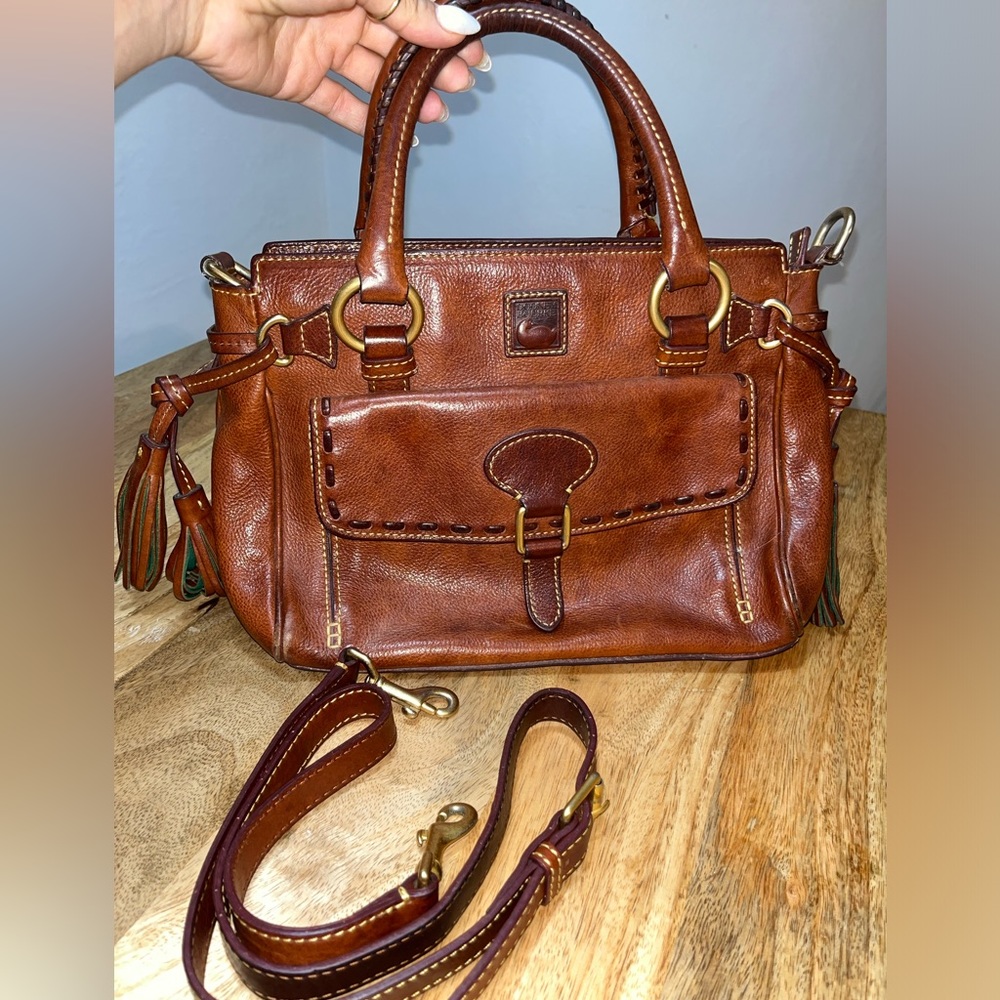 Dooney & Bourke Brown Leather Florentine Satchel Bag Purse